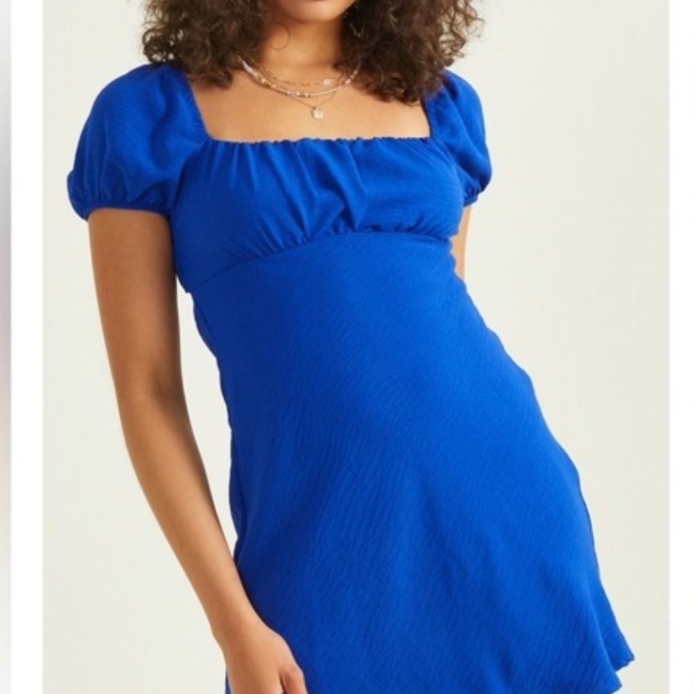 NWT Malloney puff dress size small in royal blue - Picture 3 of 5